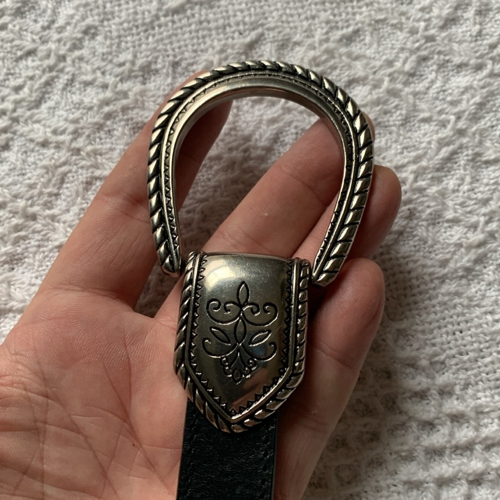 💋🔥Chicos Leather Western Style Cinch Belt EUC - Picture 5 of 14